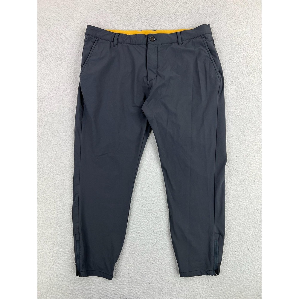 Avalon Golf Tour Jogger Pants Mens 36-XS Gray Stretch Tapered Ankle Zip Golfing